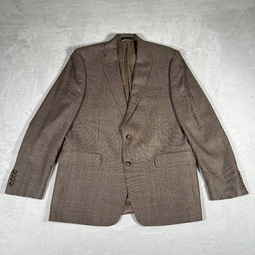 Lauren Ralph Lauren Blazer Men Size 42L Two Button Jacket Silk Wool Herringbone
